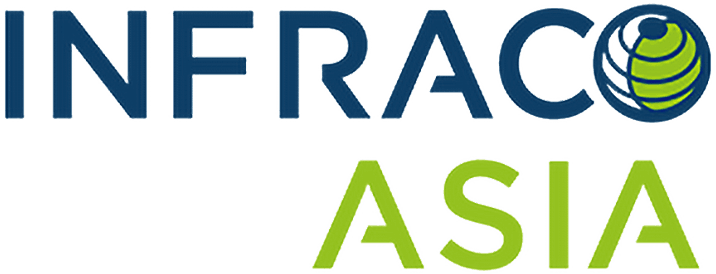 InfraCo Asia logo: blue 'INFRA' text with a blue-and-green globe icon, and green 'ASIA' text.