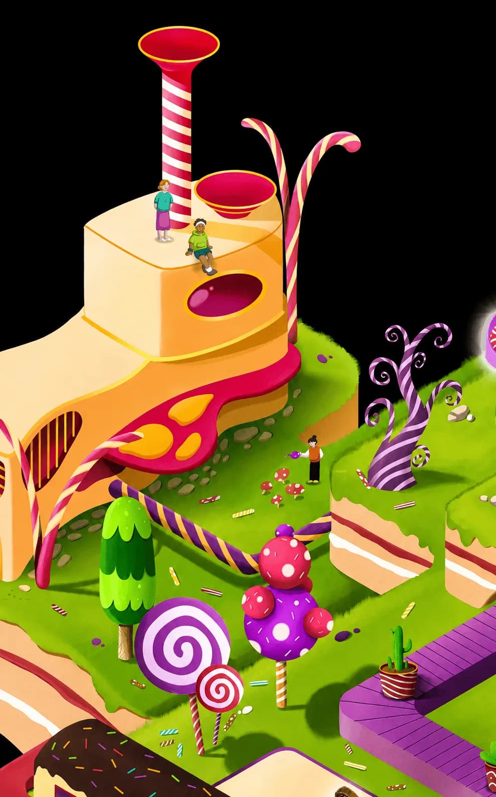 Wonderland candy factory scene